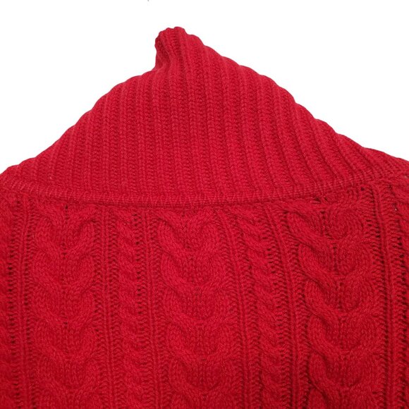 Talbots Petite Sz 1X Cardigan Cable Knit Open Front Lambswool Blend Sweater Cozy - Picture 9 of 11